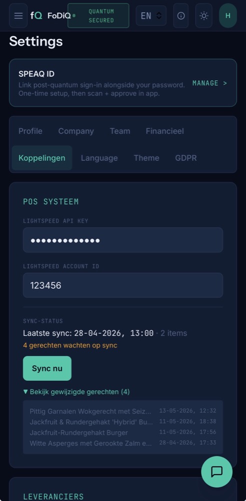 POS integration with Lightspeed